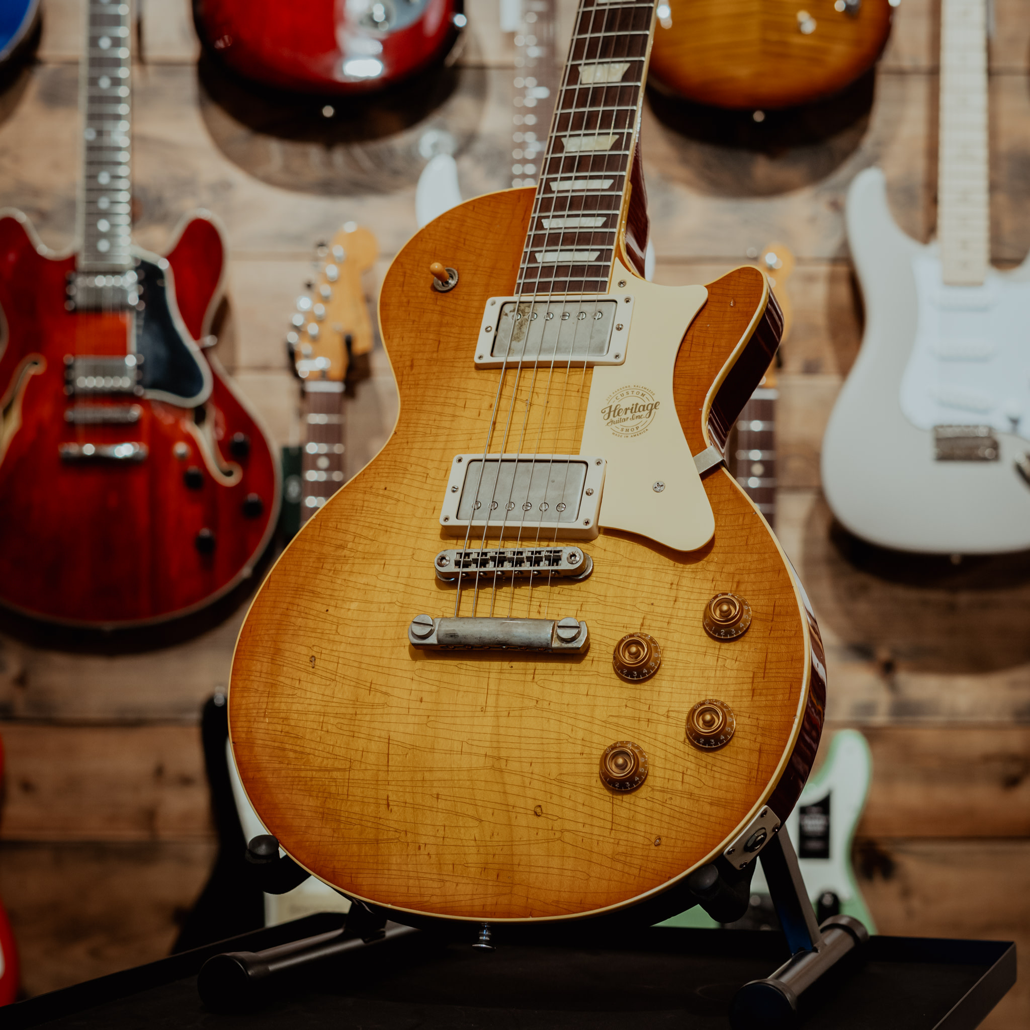 Heritage Custom Core H 150 Plain Top Electric Guitar Dirty Lemon Burs