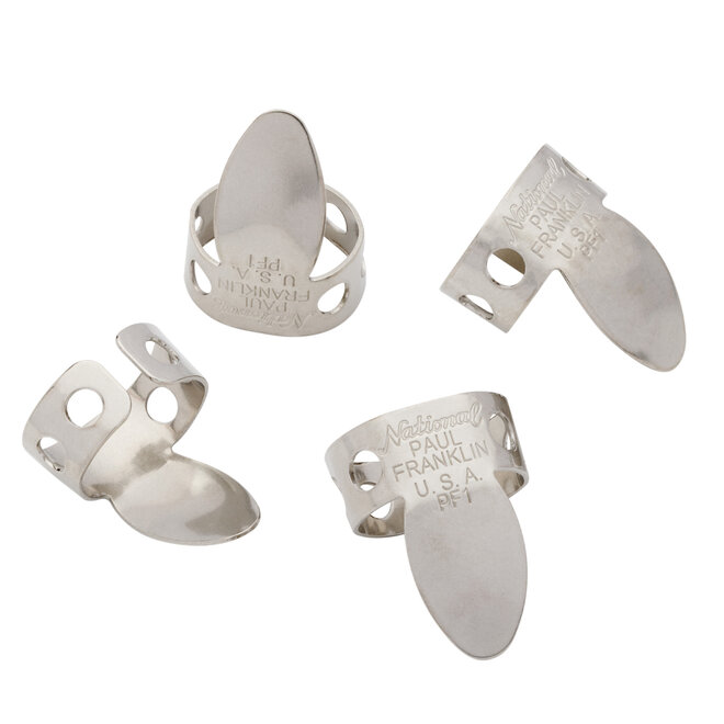 D'Addario Paul Franklin Signature National Finger Picks, Nickel (4 Pack)