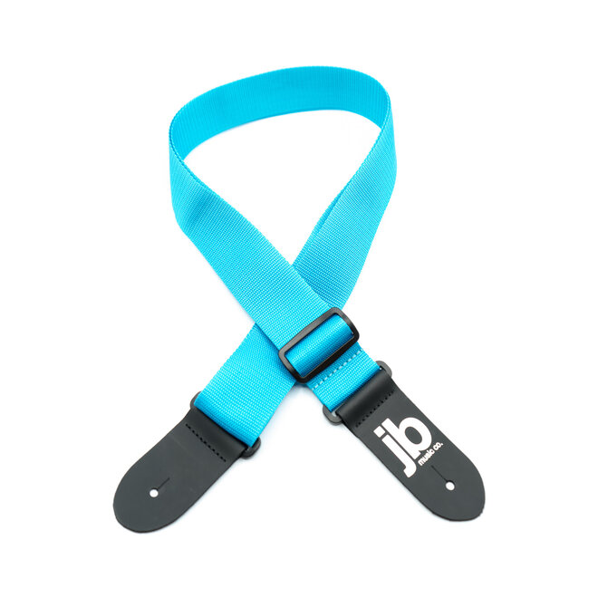 Perri’s 2” Nylon Guitar Strap w/JB Logo, Teal Blue
