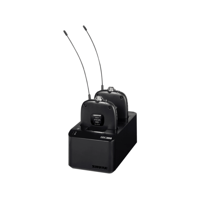Shure SBC203 Dual Docking Charger for SLXD Series Transmitters & Batteries