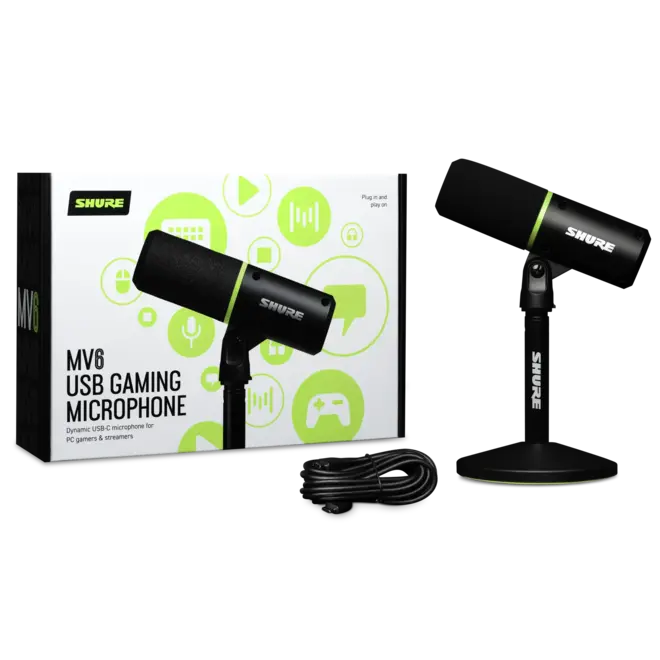Shure MV6 USB Gaming Microphone w/Desktop Stand