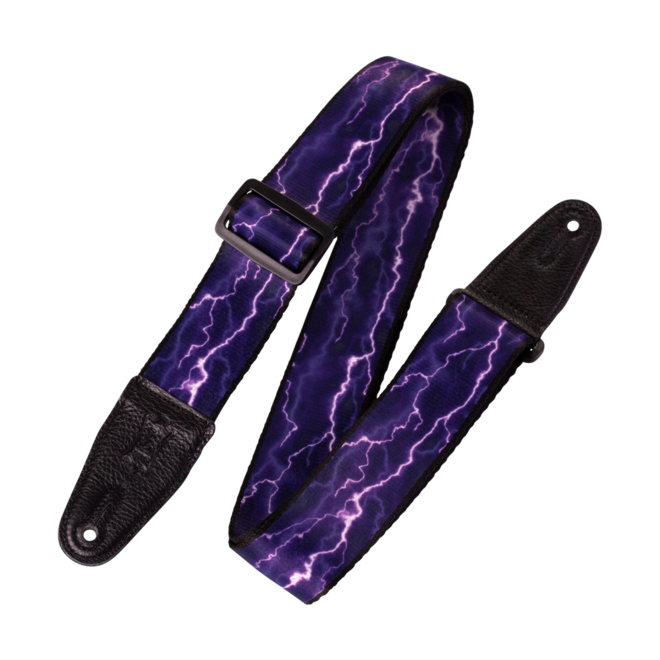 Levy's Graphic Waves Series 2” Polyester Guitar Strap, Lightning Motif