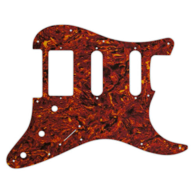 Stratocaster Pickguard, 11 Hole, HSS, 4 Ply, Vintage Tortoise