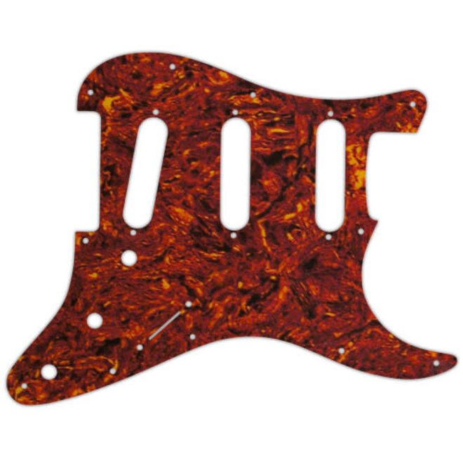 Stratocaster Pickguard, 11 Hole, SSS, 4 Ply, Vintage Tortoise