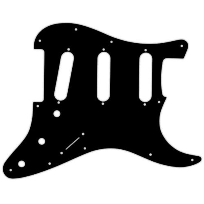 Stratocaster Pickguard, 11 Hole, SSS, 1 Ply, Gloss Black