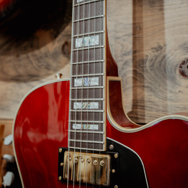 Prestige Musician Pro TR Semi-Hollow Electric Guitar Bigsby B7, Trans Red w/Case