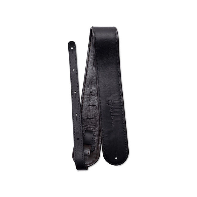 Martin 3” Premium Rolled Leather Guitar Strap, Brown, Black
