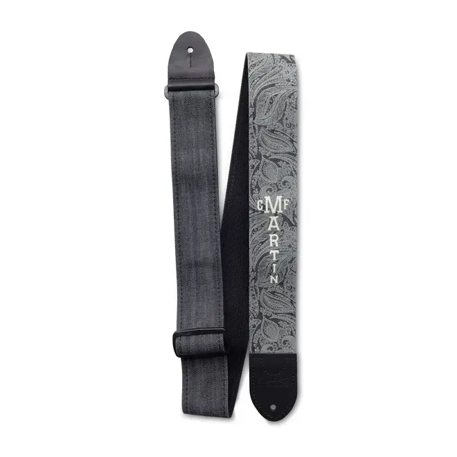 Martin 2” Paisley Denim Guitar Strap, Black