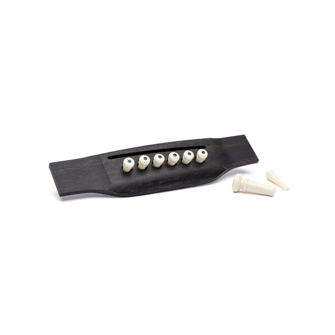 Martin Bridge Pin Set, White w/Black Inlay
