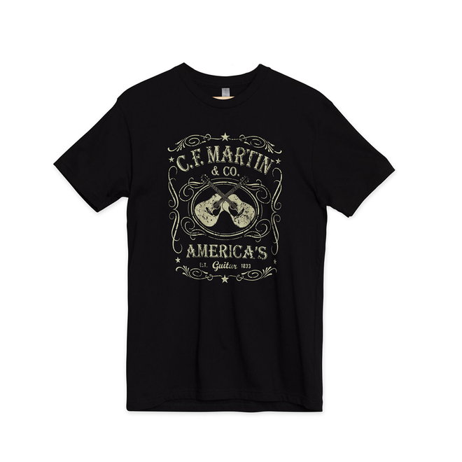 Martin Dual Guitar T-Shirt, Black
