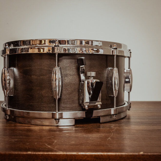 JB Drum Co Maple 13x7 Snare Drum, Satin Black w/Bag