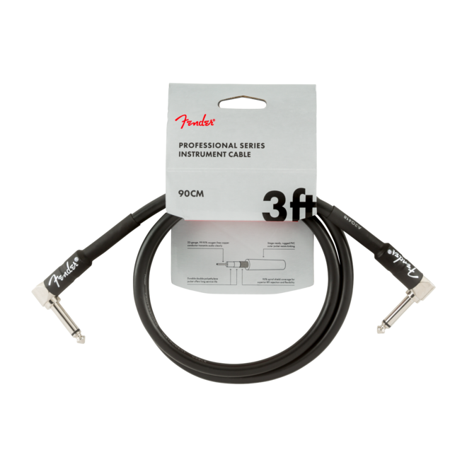 Fender Professional Series Instrument Cable, Right-Angle/Right-Angle, 3’