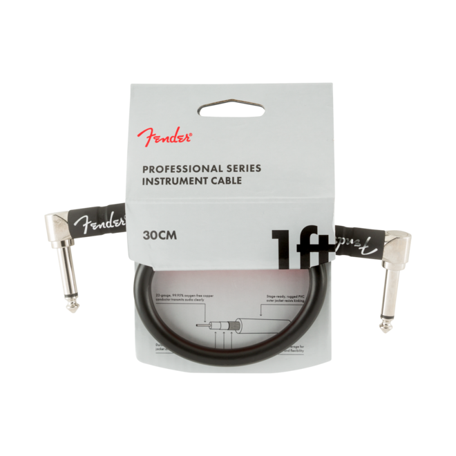 Fender Professional Series Instrument Cable, Right-Angle/Right-Angle, 1’