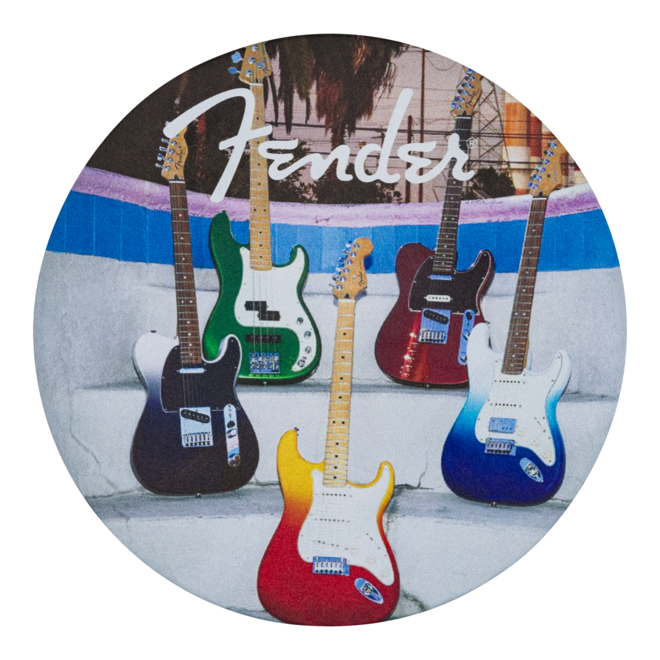 Fender Guitar Coaster Set, Multi-Color Leather (4 Pack)