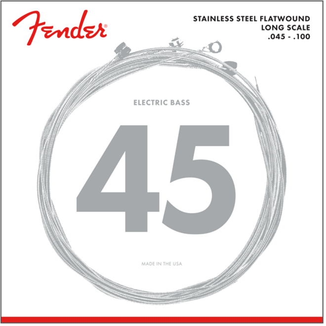 Fender Stainless 9050's Flatwound Bass Guitar Strings, 45-100