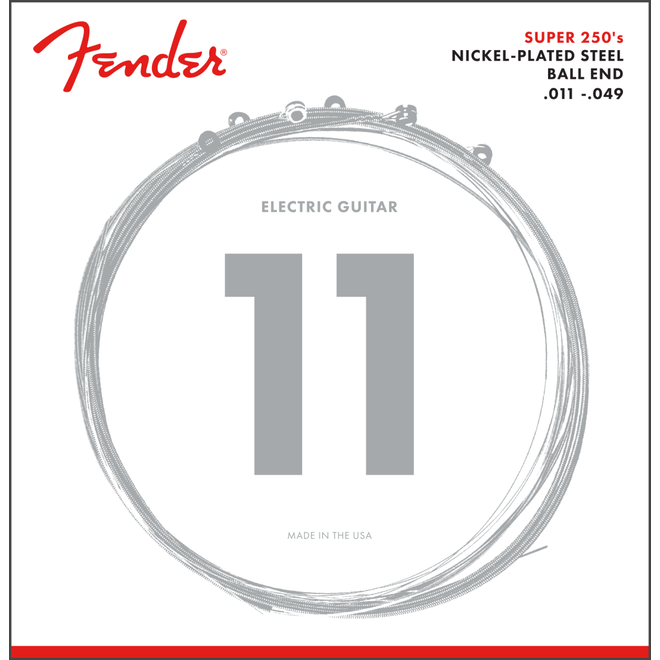 Fender Super 250's Nickel Plated Electric Guitar Strings, 11-49 Medium
