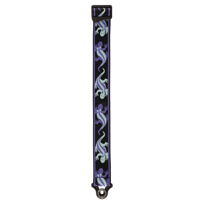 D'Addario 2” Auto Lock Vintage Guitar Strap, Teal Lizards