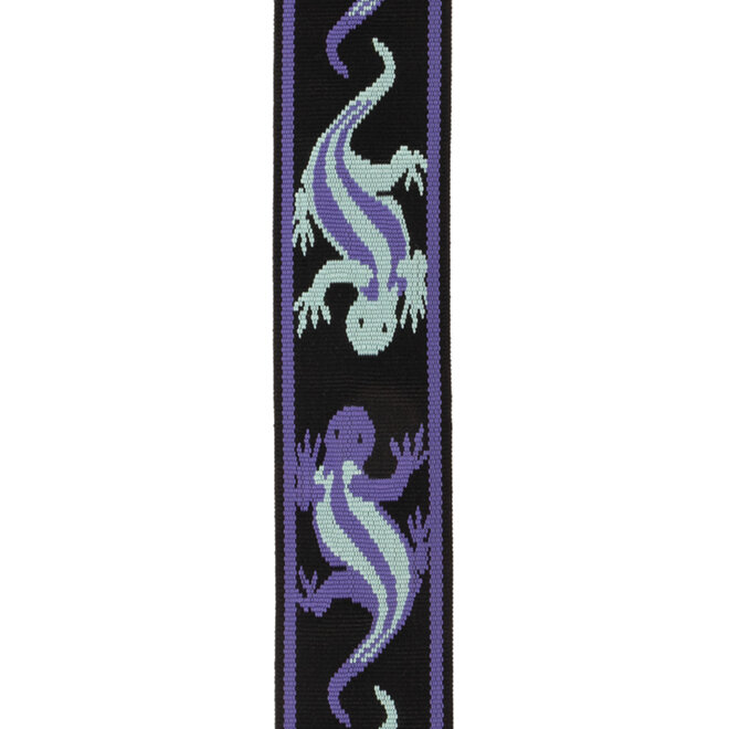 D'Addario 2” Auto Lock Vintage Guitar Strap, Teal Lizards