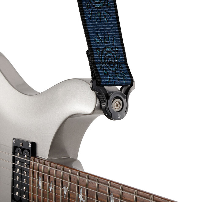 D'Addario 2” Auto Lock Vintage Guitar Strap, Blue Suns