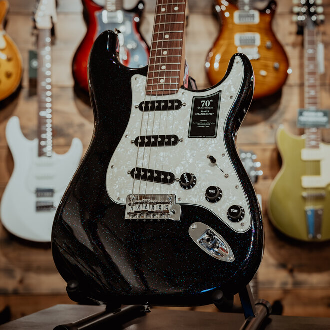 Fender 70th Anniversary Player Stratocaster, Rosewood Fingerboard, Nebula Noir, w/Deluxe Gigbag