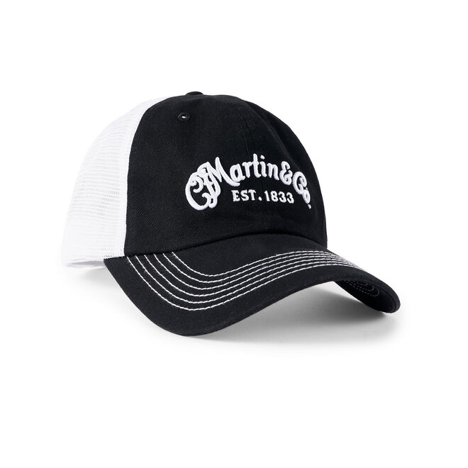 Martin Mesh Back Logo Hat, Black w/White Mesh