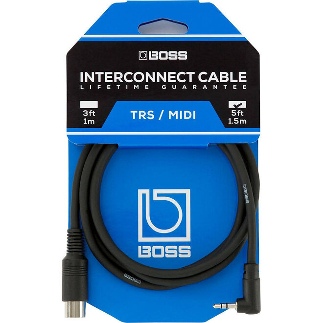 Boss 3.5mm TRS to MIDI Cable, 5'