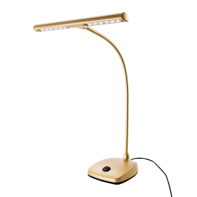 K&M 12297 LED Piano Lamp w/Switch, Gold