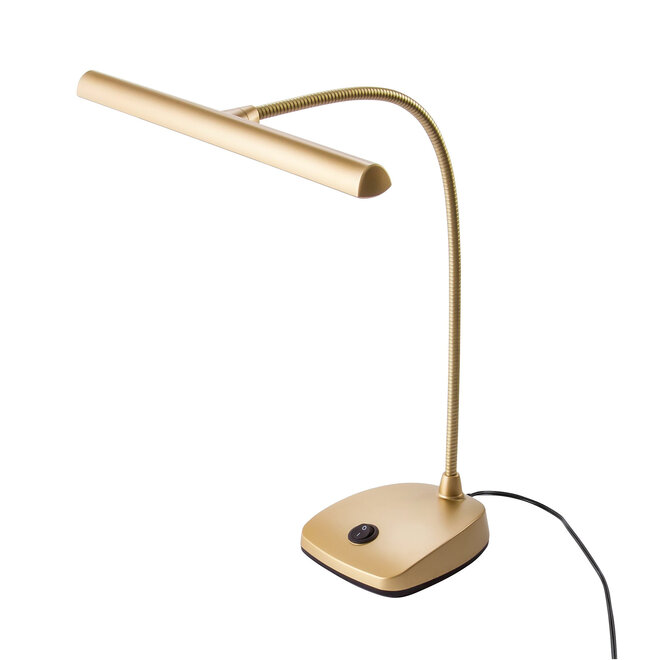 K&M 12297 LED Piano Lamp w/Switch, Gold