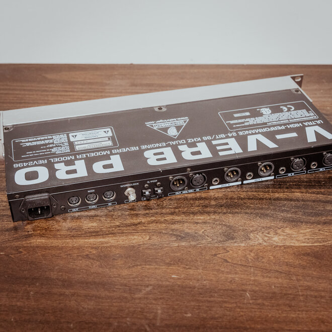 Behringer V-Verb Pro Rev2496 Ultra High-Performance 24-Bit/96 kHz Dual-Engine Reverb Modeler