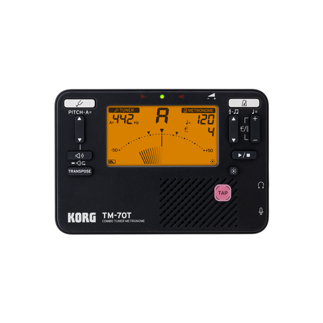 Korg TM-70T Combo Tuner/Metronome, Black