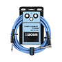 Boss BIC-10A Instrument Cable, Straight to Right-Angle, Blue, 10'