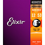 Elixir 16052 Nanoweb Phosphor Bronze Acoustic Guitar Strings, 12-53 Light