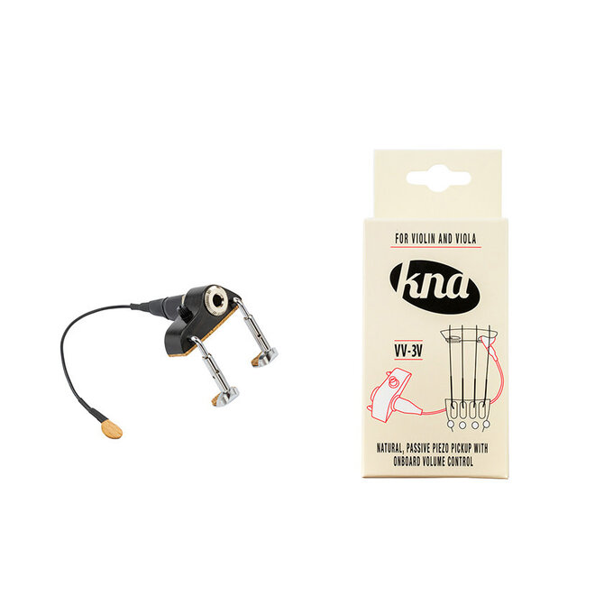 KNA VV-3V Portable Piezo Violin/Viola Pickup w/Volume Control, Ebony