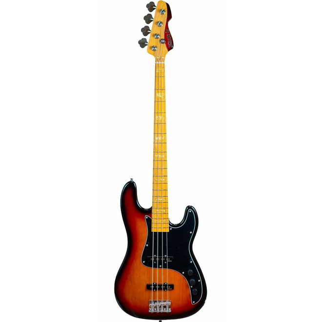 Markbass Gloxy Passive 4-String Electric Bass Guitar, 3-Tone Sunburst, w/Gigbag