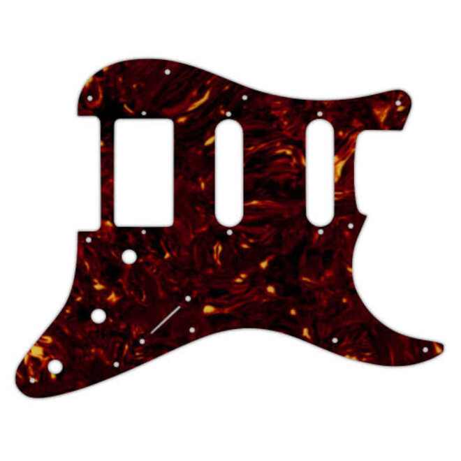 Stratocaster Pickguard, 11 Hole, HSS, 4 Ply, Modern Tortoise
