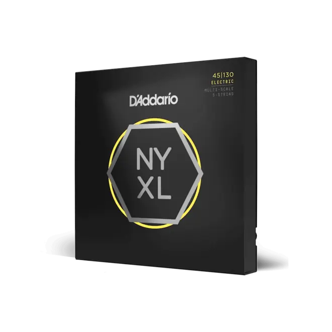 D'Addario NYXL Multiscale Fanned Fret Bass Guitar Strings, 5-String, 45-130 Regular Light