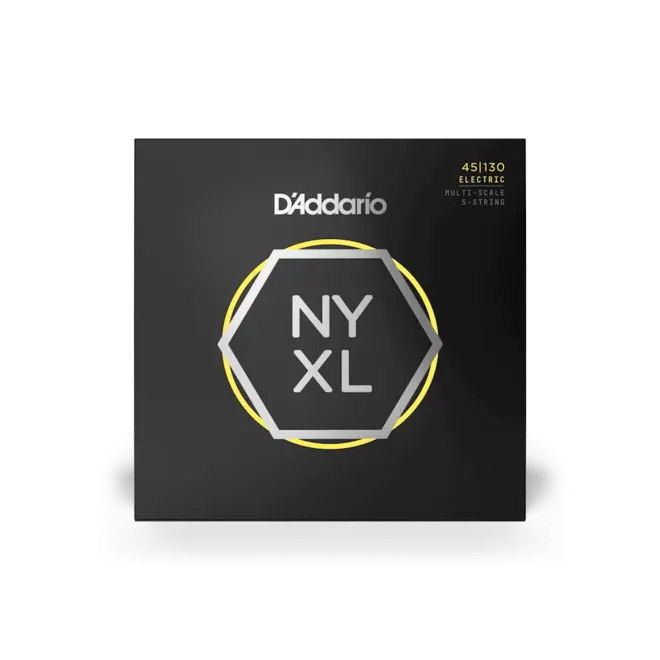 D'Addario NYXL Multiscale Fanned Fret Bass Guitar Strings, 5-String, 45-130 Regular Light
