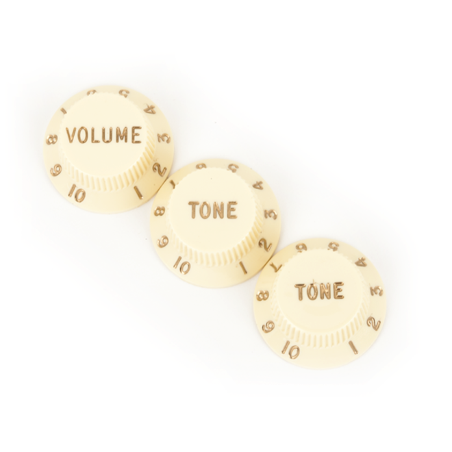 Fender Stratocaster Knobs, Aged White (3 Pack)