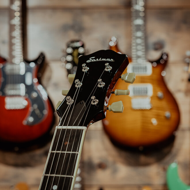 Eastman T386 Thinline Semi-Hollow 2HB Electric Guitar, Classic, w/Hardshell Case