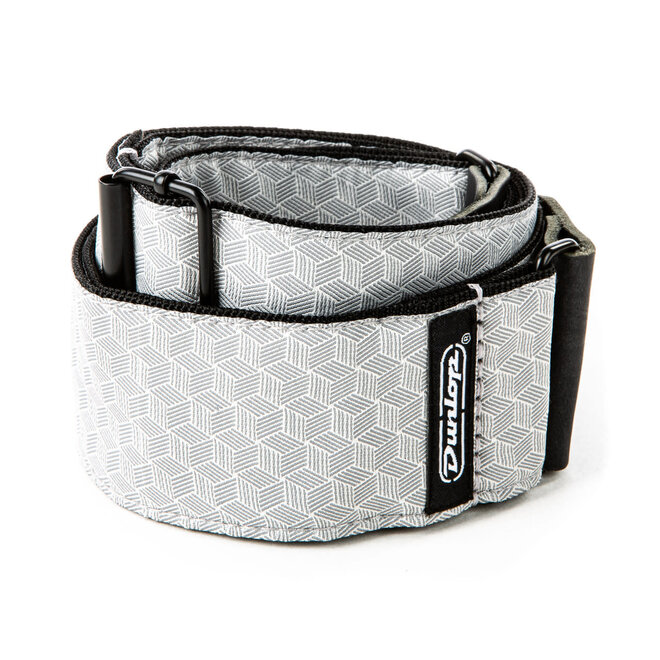 Jim Dunlop Jacquard Cube Hatch Guitar Strap, Light Grey