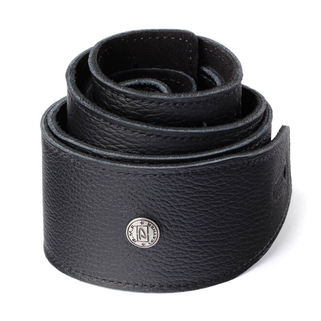 Dunlop 2.5" BMF Leather Guitar Strap, Triple Black