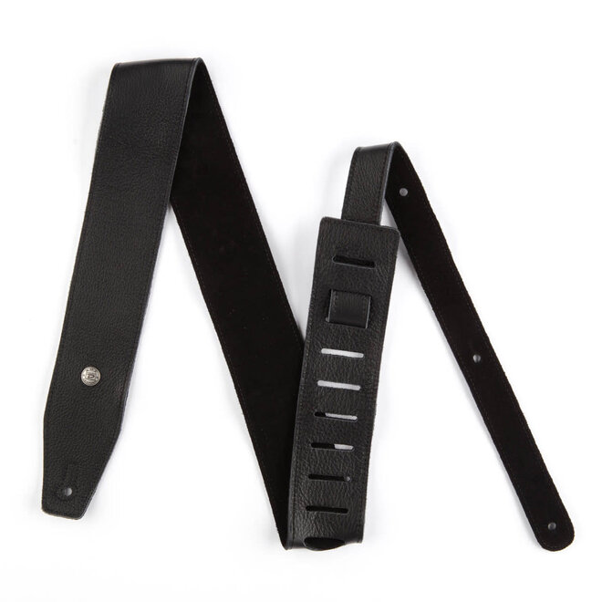 Dunlop 2.5" BMF Leather Guitar Strap, Triple Black