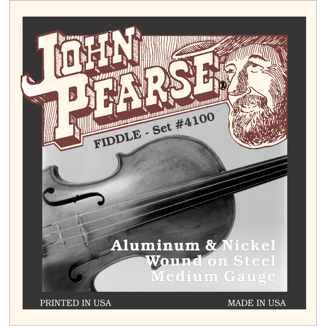 John Pearse 4100 Aluminum & Nickel Wound Fiddle Strings, Medium