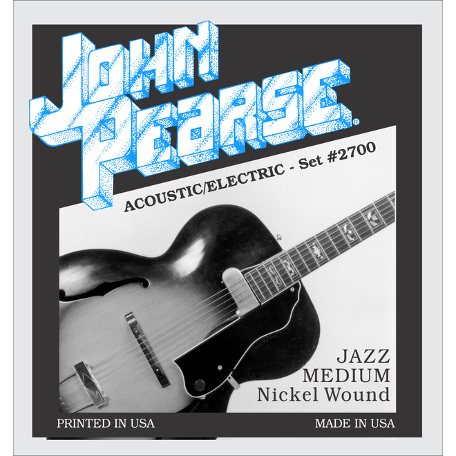 John Pearse 2700 Nickel Wound Jazz Guitar Strings, 12-52 Medium