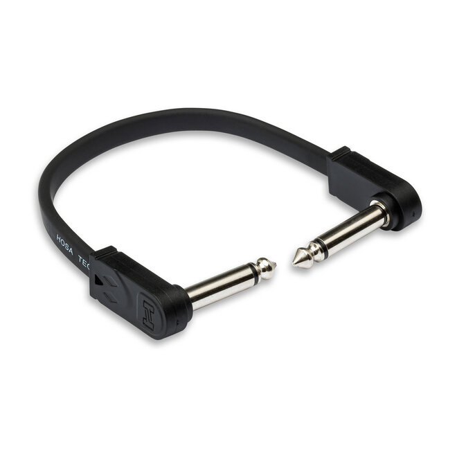 Hosa CFP-112 Flat Guitar Patch Cable, Right-Angle, 12”