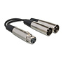 Hosa YXM-121 Y Adaptor Cable, XLR Female to Dual XLR Male