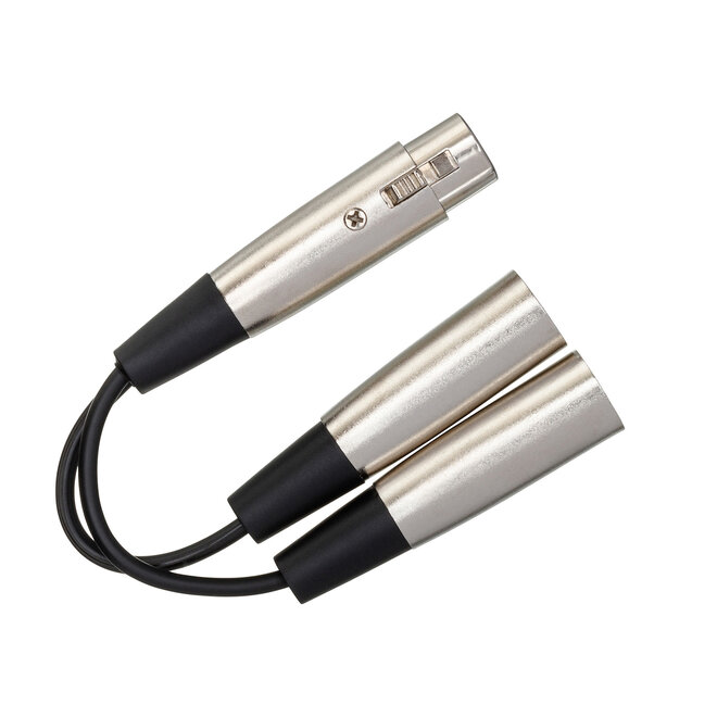 Hosa YXM-121 Y Adaptor Cable, XLR Female to Dual XLR Male