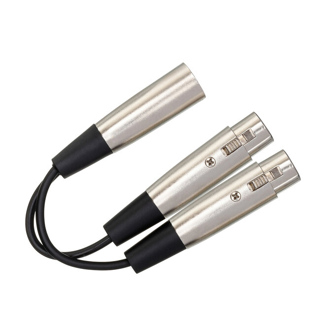 Hosa YXF-119 Y Adaptor Cable, XLR Male to Dual XLR Female