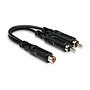 Hosa YRA-105 Y Adaptor Cable, RCA Female to Dual RCA Male