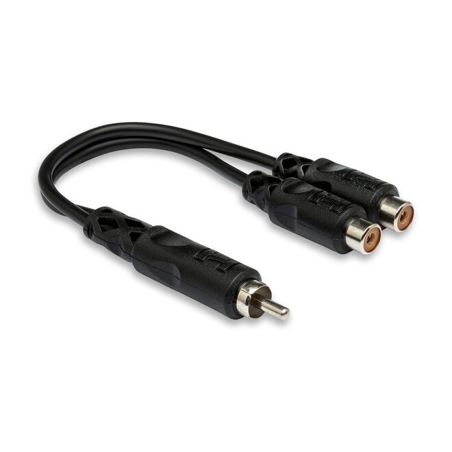 Hosa YRA-104 Y Adaptor Cable, RCA Male to Dual RCA Female